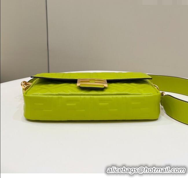 Top Quality Fendi Baguette Medium Nappa Leather Bag 0135AM Acid Green 2023