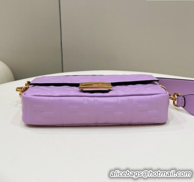 Buy Inexpensive Fendi Baguette Medium Nappa Leather Bag 0135AM Lilac Purple 2023