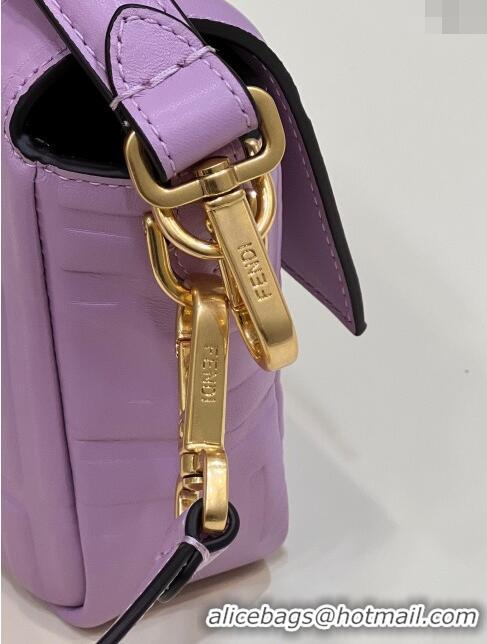 Buy Inexpensive Fendi Baguette Medium Nappa Leather Bag 0135AM Lilac Purple 2023