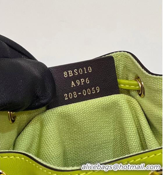 Top Quality Fendi Mon Tresor Mini Bucket Bag in FF Canvas 038D Acid Green 2023