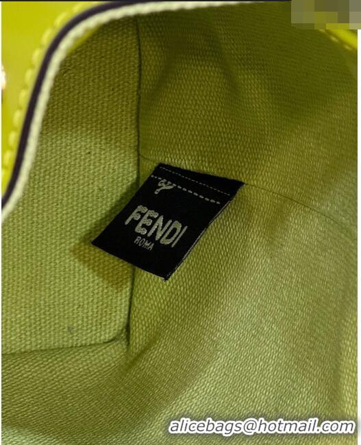 Top Quality Fendi Mon Tresor Mini Bucket Bag in FF Canvas 038D Acid Green 2023