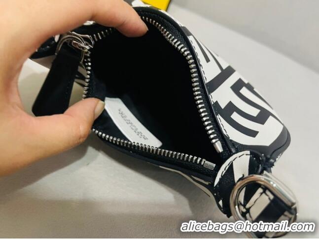 Market Sells Fendi Nano Fendigraphy Hobo Roma Capsule Bag in Two-tone Leather FD1270 White/Black 2023