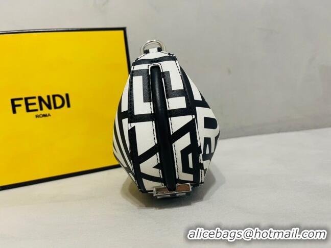 Market Sells Fendi Nano Fendigraphy Hobo Roma Capsule Bag in Two-tone Leather FD1270 White/Black 2023