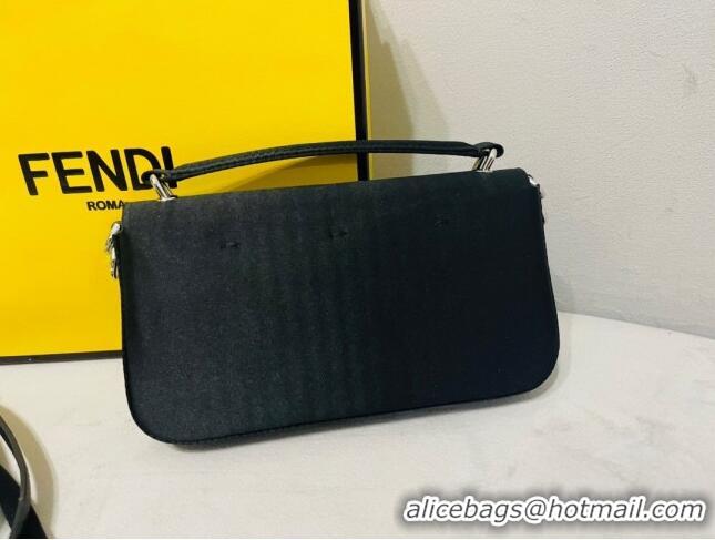 Top Quality Fendi Baguette Mini Satin Bag 0108 Black 2023