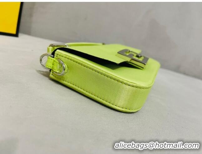 Affordable Price Fendi Baguette Mini Satin Bag 0108 Acid Green 2023