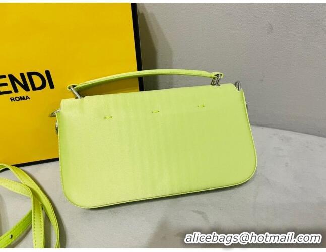 Affordable Price Fendi Baguette Mini Satin Bag 0108 Acid Green 2023