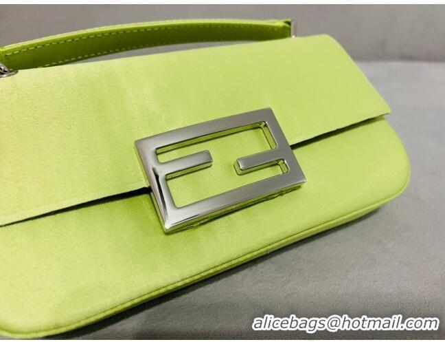 Affordable Price Fendi Baguette Mini Satin Bag 0108 Acid Green 2023