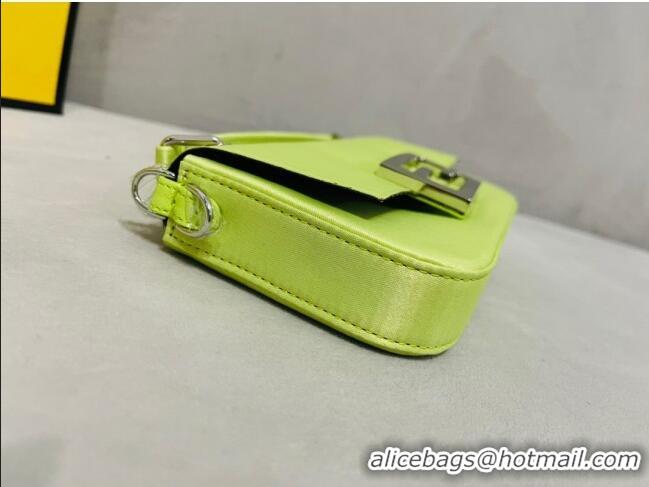 Affordable Price Fendi Baguette Mini Satin Bag 0108 Acid Green 2023