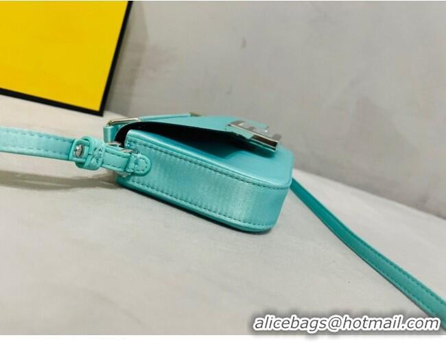 Promotional Fendi Baguette Mini Satin Bag 0108 Turquoise Blue 2023