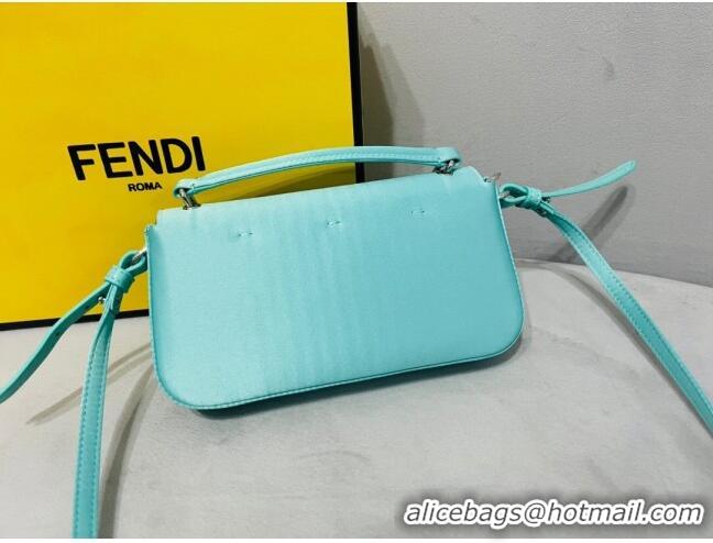 Promotional Fendi Baguette Mini Satin Bag 0108 Turquoise Blue 2023