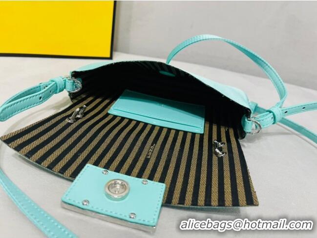 Promotional Fendi Baguette Mini Satin Bag 0108 Turquoise Blue 2023