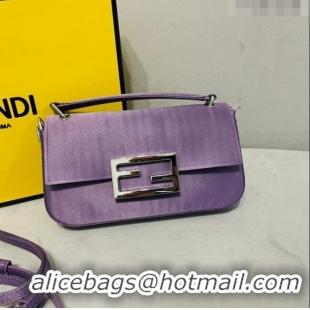 Traditional Specials Fendi Baguette Mini Satin Bag 0108 Purple 2023