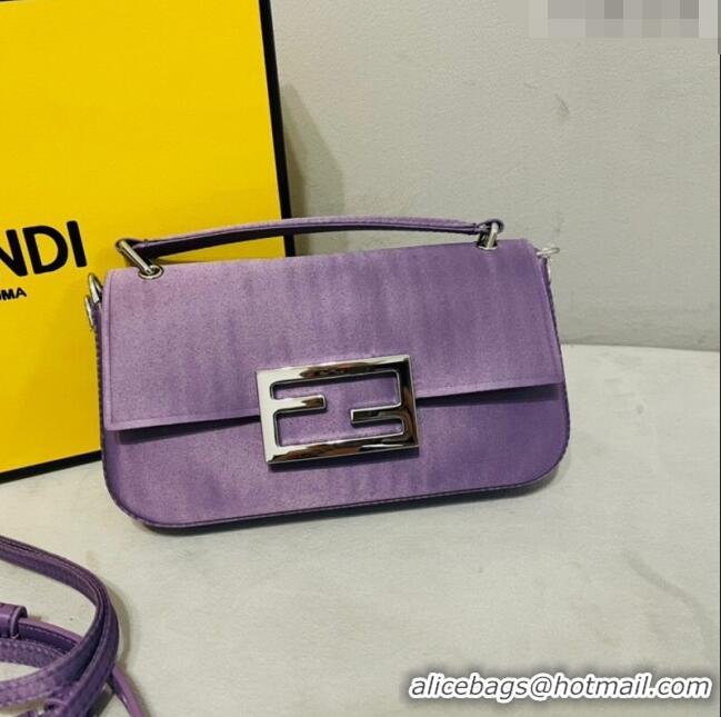 Traditional Specials Fendi Baguette Mini Satin Bag 0108 Purple 2023