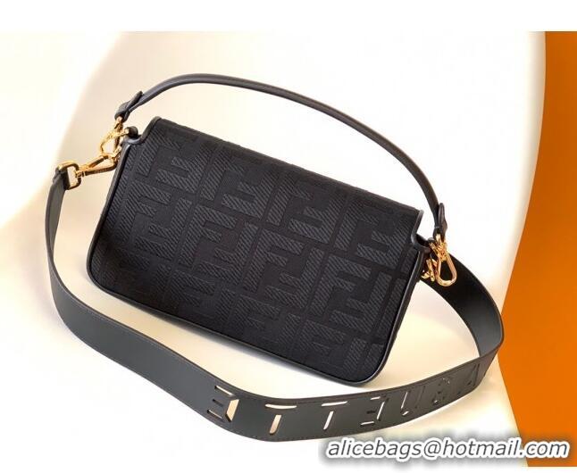 Trendy Design Fendi Baguette Medium Bag in FF Canvas FD1280 Black 2023