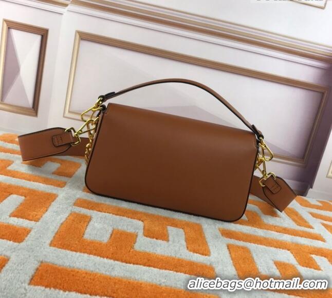 Promotional Versace x Fendi Leather Baguette Medium Bag 8820 Brown 2022