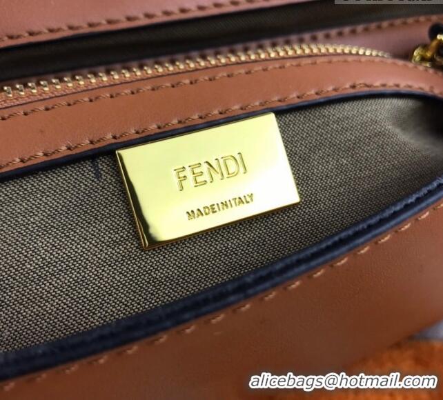 Promotional Versace x Fendi Leather Baguette Medium Bag 8820 Brown 2022