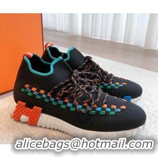 Pretty Style Hermes Flex Knit Sneakers Black/Blue 090923