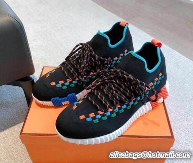 Pretty Style Hermes Flex Knit Sneakers Black/Blue 090923