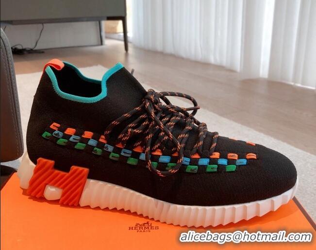 Pretty Style Hermes Flex Knit Sneakers Black/Blue 090923