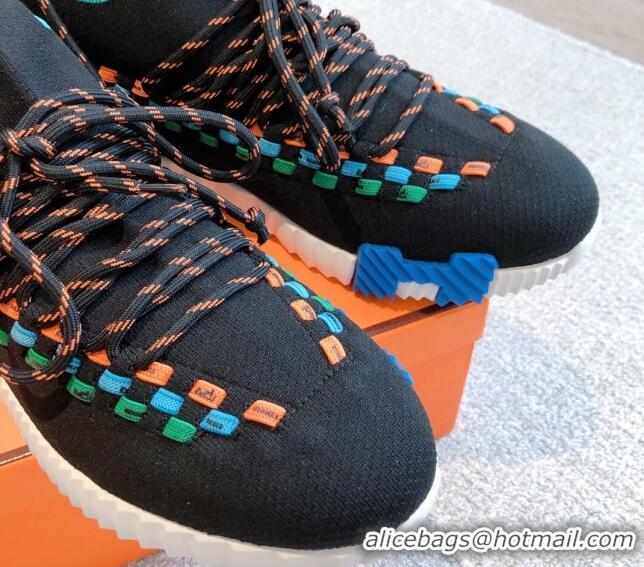 Pretty Style Hermes Flex Knit Sneakers Black/Blue 090923