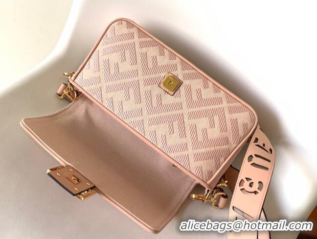 Super Quality Fendi Baguette Medium Bag in FF Canvas FD1280 Pink 2023