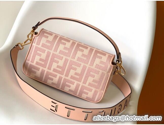 Super Quality Fendi Baguette Medium Bag in FF Canvas FD1280 Pink 2023