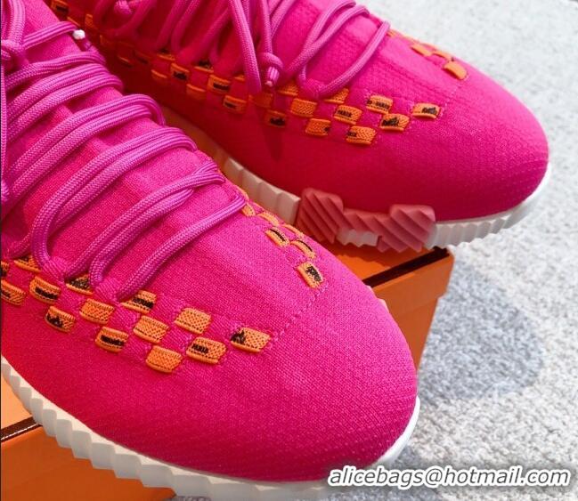 Popular Style Hermes Flex Knit Sneakers Dark Pink 090924