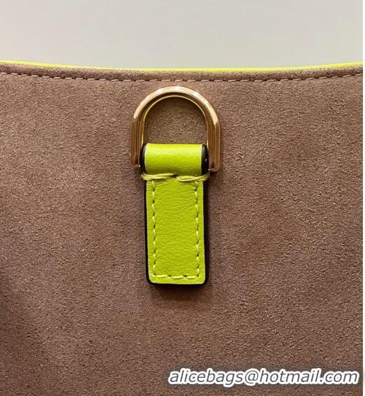 Promotional Fendi Sunshine Shopper Medium Bag in FF Leather 8597L Acid Green 2022