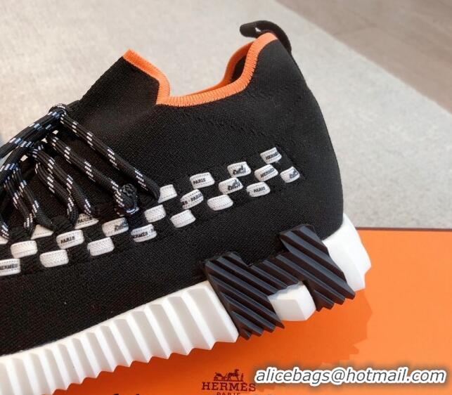 Discount Hermes Flex Knit Sneakers Black/White 090925