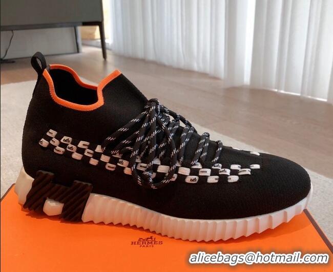 Discount Hermes Flex Knit Sneakers Black/White 090925