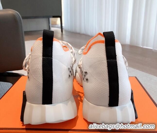 Luxury Hermes Flex Knit Sneakers White 090926