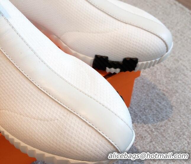 Luxury Hermes Bouncing Knit Ankle Boots White 092179