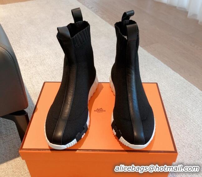 Purchase Hermes Bouncing Knit Ankle Boots Black 092180