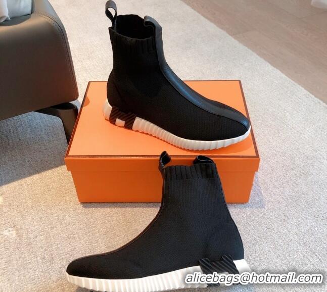 Purchase Hermes Bouncing Knit Ankle Boots Black 092180