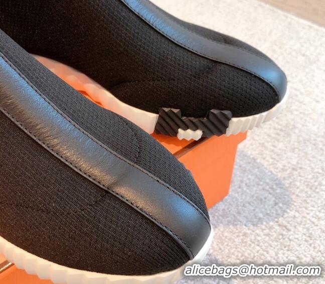 Purchase Hermes Bouncing Knit Ankle Boots Black 092180