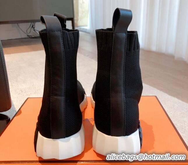 Purchase Hermes Bouncing Knit Ankle Boots Black 092180