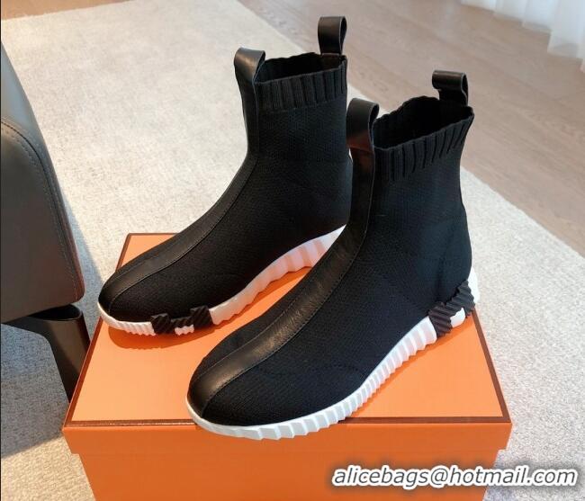 Purchase Hermes Bouncing Knit Ankle Boots Black 092180