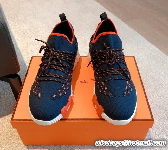 Best Price Hermes Flex Knit Sneakers Blue 092182