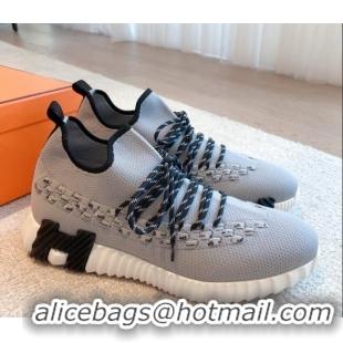 Most Popular Hermes Flex Knit Sneakers Grey 092184