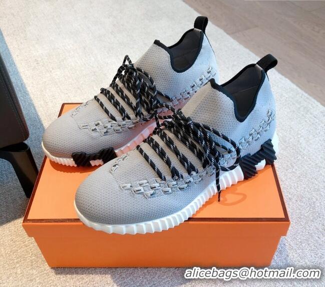 Most Popular Hermes Flex Knit Sneakers Grey 092184