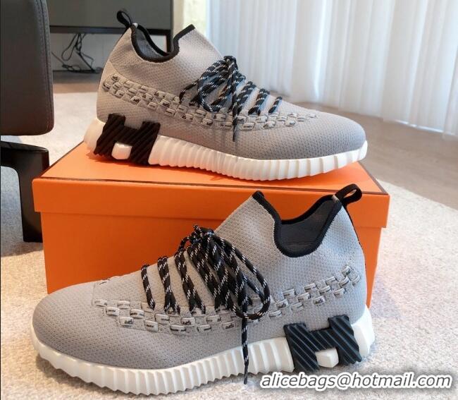 Most Popular Hermes Flex Knit Sneakers Grey 092184