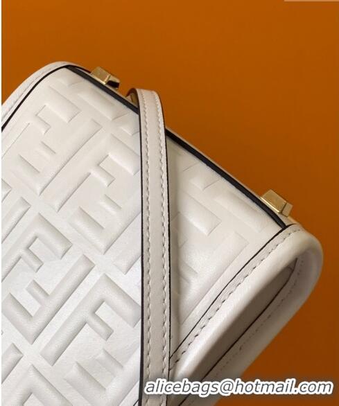 Promotional Fendi Sunshine FF Leather Mini Shopper Bag FD015 White 2023