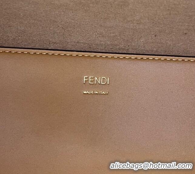 Reasonable Price Fendi Sunshine Metallic Leather Medium Shopper Bag 8372 Gold 2023