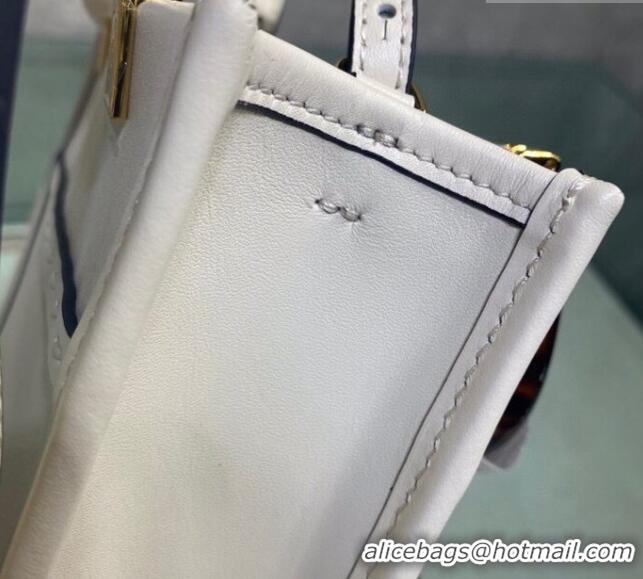 Promotional Fendi Sunshine Leather Mini Shopper Bag FD0213 White 2023