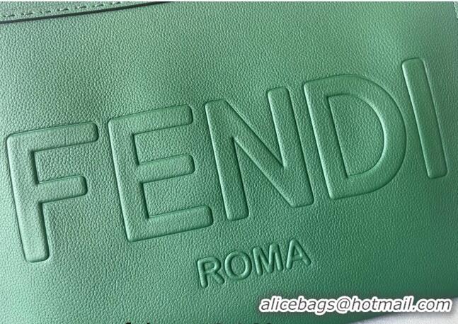 Custom Fendi Sunshine Grained Leather Medium Shopper Bag FD8372 Green 2023