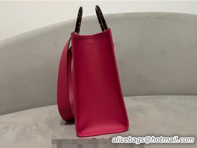 Fashion Design Fendi Sunshine Grained Leather Medium Shopper Bag FD8372 Dark Pink 2023