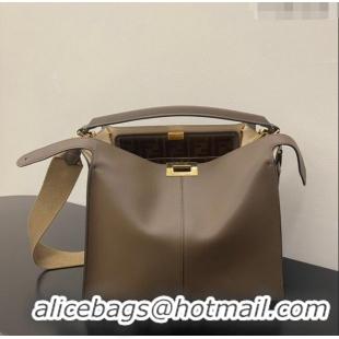 Top Quality Fendi Peekaboo X-Lite Medium Bag in FD8051 Grey Calfskin 2023