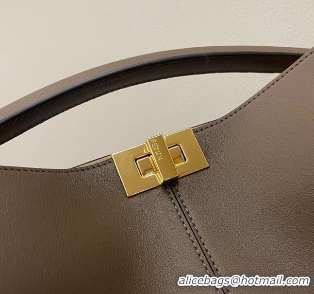 Top Quality Fendi Peekaboo X-Lite Medium Bag in FD8051 Grey Calfskin 2023