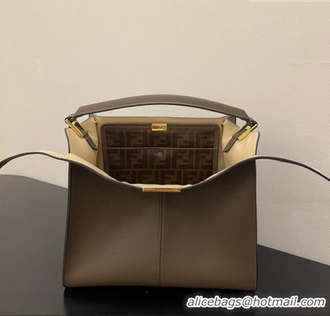 Top Quality Fendi Peekaboo X-Lite Medium Bag in FD8051 Grey Calfskin 2023