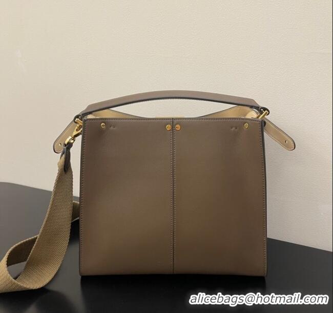 Top Quality Fendi Peekaboo X-Lite Medium Bag in FD8051 Grey Calfskin 2023